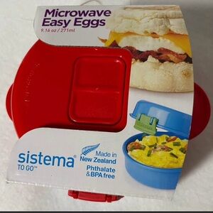 Sistema Blue and Green Microwave Egg Cooker